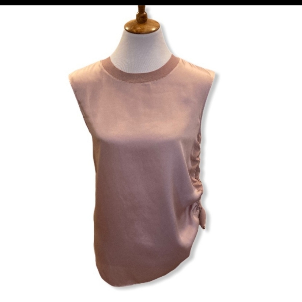 Ted Baker says relax ruched side knitted trim top; Ted Baker size 2; USA 6